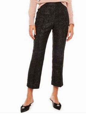 Kate Spade Black Floral Jacquard Pants Size 14